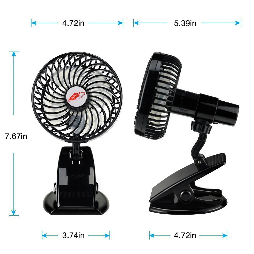 Mini Mute Clip Fan Rechargeable